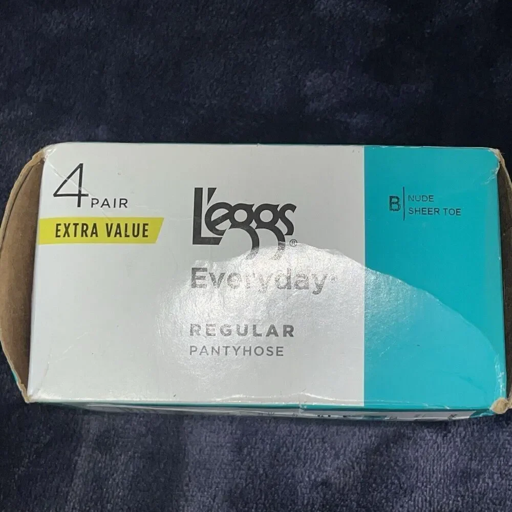 L'eggs Everyday Regular Nude Size B Medium Sheer Toe 4‎ Pairs Made In USA